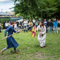 Re-enacted strijd tijdens de Holland Dag, 2 juli 2022 (Foto: Erfgoedhuis Zuid-Holland/Floris Scheplitz)