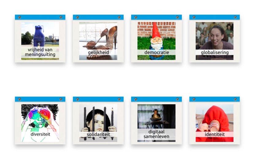 De acht items van de Digitale Scheurkalender Burgerschap.