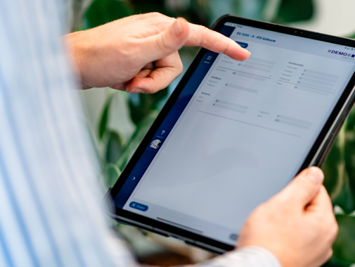 iPad met de software van DEMO consultants