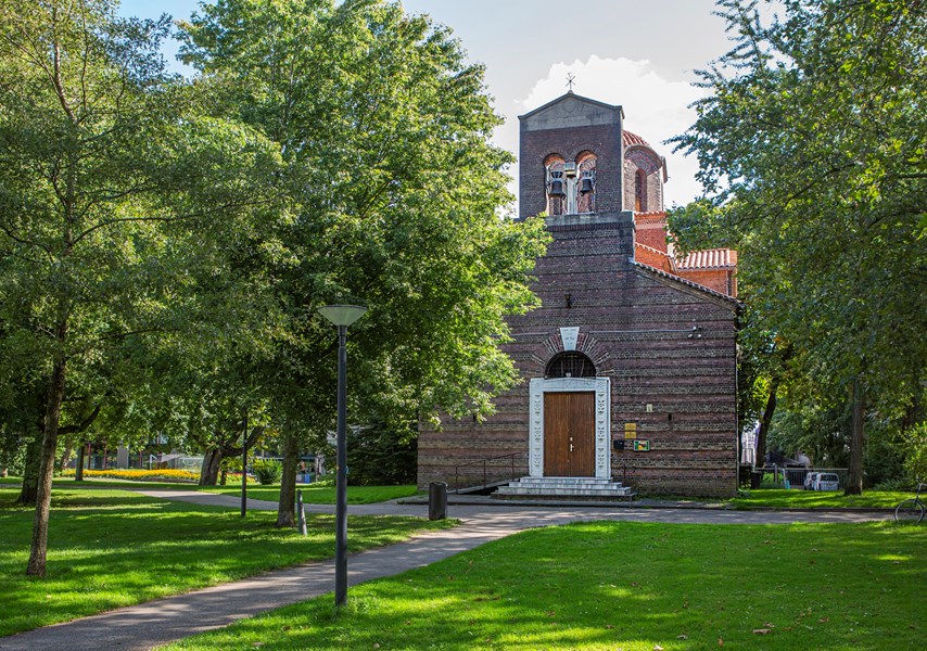 Grieks-orthodoxe kathedraal van de Heilige Nikolaas (Foto: Floris Scheplitz / Erfgoedhuis Zuid-Holland)