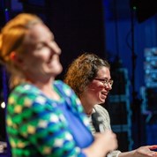 Marianne Eekhout en Marielle Hendriks tijdens de Erfgoeddag 2021 (foto: Floris Scheplitz)