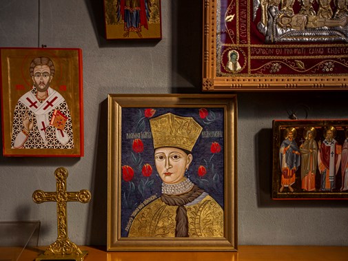 Detail van de iconen van de Roemeens-orthodoxe Parochie in Schiedam (Foto: Floris Scheplitz)